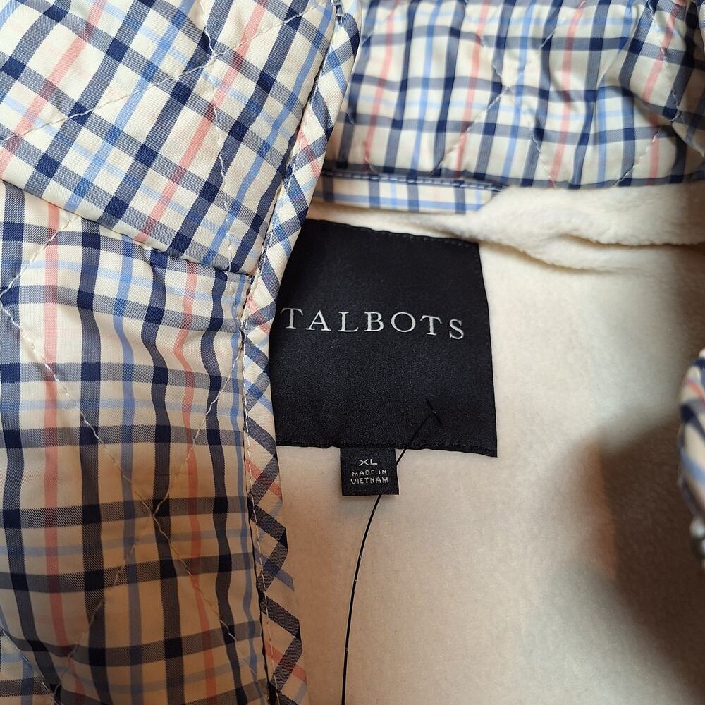 Talbots bundle of NWOT Women's XL quilted puffer vests plaid & Navy fullzip - Picture 6 of 9